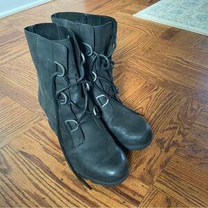 Sorel Joan Of Arctic Wedge II Leather Lace Up Boots Womens 9